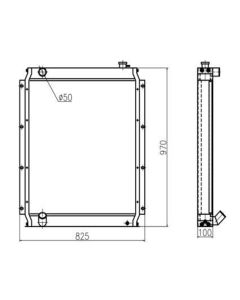 Radiateur de réservoir d'eau ASS'Y pour pelle Kato HD820R