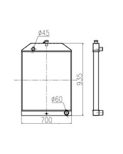 Radiateur de réservoir d'eau ASS'Y pour excavatrice YUCHAI YC135-8