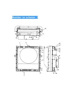Radiateur de réservoir d'eau ASS'Y LN00087 pour pelle Case CX290