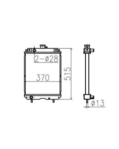 Radiatore serbatoio acqua ASS'Y PU05P00015F1 per escavatore Case CX17B