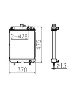 Wassertank-Kühlerkern ASS'Y 119265-44500 11926544500 für Yanmar