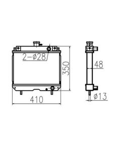 Núcleo del radiador del tanque de agua ASS'Y 198162-00601 19816200601 para Yanmar KE30 KE40 KE50
