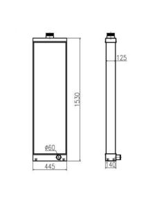 Conjunto de núcleo de radiador de tanque de agua 561-03-81642 561-03-81641 para camión volquete Komatsu HD785-7