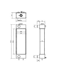 Núcleo de radiador de agua ASS'Y 22M-03-31330 22M0331330 para excavadora Komatsu PC45MR-3 PC55MR-3