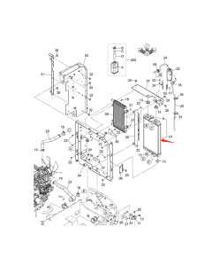 Radiateur de réservoir d'eau ASS'Y 4715445 pour pelle Hitachi ZX40U-5A ZX48U-5A ZX50U-5A