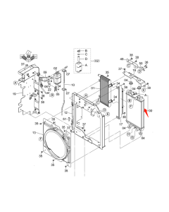Radiateur de réservoir d'eau ASS'Y 4722757 pour pelle Hitachi ZX30U-5A ZX35U-5A