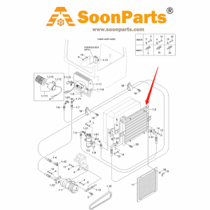 Buy A/C Condenser 11M6-54030 11M654030 for Hyundai Excavator R55-3 R55W-3 from WWW.SOONPARTS.COM online store