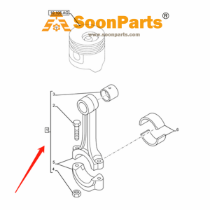 Buy Connecting Rod Assy VI8980757761 for Kobelco Excavator 75SR ACERA Isuzu Engine AP-4LE2XASS01 from soonparts