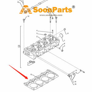Buy Cylinder Head Gasket VI8980489450 for New Holland E80BMSR E70BSR Isuzu Engine AP-4LE2XASS01 from soonparts