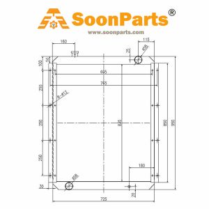 Buy Water Tank Radiator ASS'Y 2452U418F1 for Kobelco Excavator MD240C SK220-3 SK220-4 SK220LC-3 SK220LC-4 from WWW.SOONPARTS.COM online store