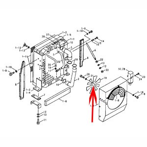 Aspa del ventilador de refrigeración 11E8-4004 para excavadora Hyundai R320LC