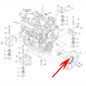 Anneau de ventilateur de refroidissement 11N4-00181 pour pelle Hyundai R125LCR-9A R140LC-7 R145CR-9A