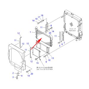 Engine Aftercooler 426-03-21721 4260321721 For Komatsu Wheel Loaders WA600-3