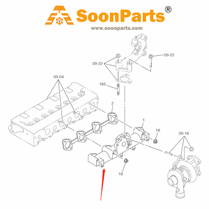 Buy Exhaust Manifold 8980305660 for John Deere Excavator 75D 85D Isuzu Engine 4LE2 from WWW.SOONPARTS.COM online store.