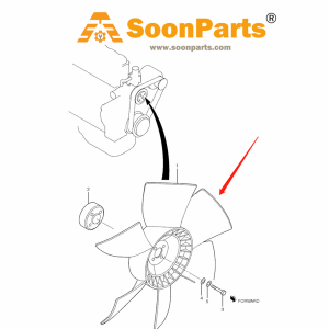 Buy Fan Cooling Blade 32G48-00201 32G4800201 for Kobelco Excavator ED150-2 SK140SRLC from WWW.SOONPARTS.COM online store.