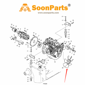 Buy Fan Cooling Blade K1030694 for Doosan Daewoo Excavator 450 PLUS_TIER-3 460 PLUS_TIER-3 from WWW.SOONPARTS.COM online store