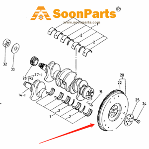 Buy Fly Wheel 5123302193 for Hitachi Excavator EX90 from WWW.SOONPARTS.COM online store.