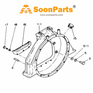 Buy Fly Wheel Housing 289742A1 for Case Excavator 9013 from WWW.SOONPARTS.COM online store.