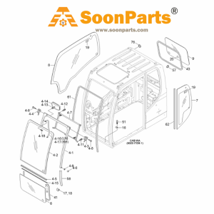 Buy Front Upper Silde Glass 71Q6-02440 for Hyundai Excavator R140LC-9 R140W-9 R145CR-9 R160LC-9 R180LC-9 R210LC-9 R210NLC-9 form www.soonparts.com online store