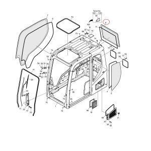 Glass 500119-00182 50011900182 For Doosan DX140W-5 DX160W-5