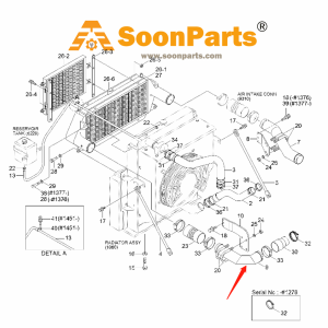 Buy Hose 11N6-43160 for Hyundai Excavator R200W-7 R210LC-7 R210NLC-7 R250LC-7 from soonparts online store