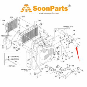 Buy Hose 11N7-47010 for Hyundai Excavator R250LC-7A R290LC-7A from soonparts online store