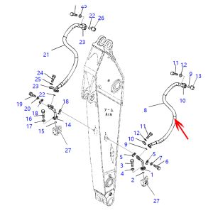 Hose 07097-21222, 0709721222 For Komatsu Excavator PC290-8K PC240-8K PC300-8 PC350-8 PC400LC-8 PC450-8 PC220-8 PC290LC-10 PC308USLC-3E0 PC360LC-10 from www.soonparts.com 