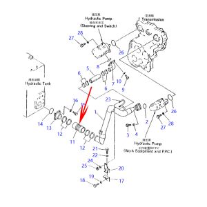 Hose 421-62-23940 4216223940 For Komatsu Wheel Loaders WA450-3 WA450L-3 WA470-3 WA480-5 WA500-3 Komatsu Wheel Dozers WD500-3 Komatsu Compactor WF450-3