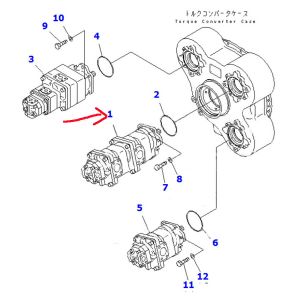 Hydraulic Gear Pump 705-56-33080 for Komatsu Dump Truck HM400-1 HM400-1L
