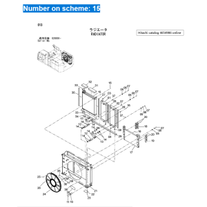 Hydraulikölkühler 4654986 für John Deere Bagger 650DLC