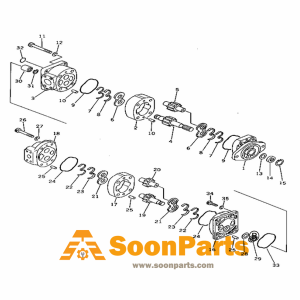 Pompe hydraulique 705-51-21040 pour niveleuse Komatsu GD500R-2A