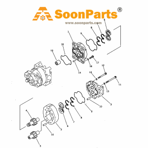 Buy HydraulicPump 705-11-44540 for Komatsu Bulldozer D575A-2 from WWW.SOONPARTS.COM online store