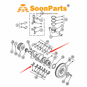 Buy Main Bearing 8941170322 for Hitachi Excavator EX100 EX100-2 EX100-3 EX100-5 EX120 EX120-2 EX120-3 EX120SS-5 EX135USR from WWW.SOONPARTS.COM online store.