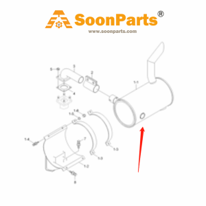 Buy Muffler Silencer 11M9-39110 11M939110 for Hyundai Excavator R60-9S R60W-9S from WWW.SOONPARTS.COM online store