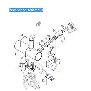 Muffler Silencer 6251-11-5440 6251115440 for Komatsu Excavator PC450-8 PC450LC-8 PC450LC-8R PC450-8R PC550LC-8 Engine SAA6D125E-5