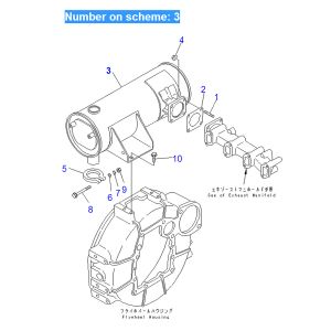 Silenziatore YM129608-13511 YM129612-13590 per escavatore Komatsu PC40MR-1 PC45MR-1 Motore 4D88E 4D84E