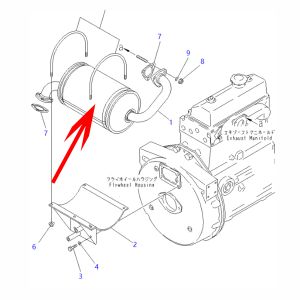 Silenziatore marmitta 6201-11-5210 6201115210 per escavatore Komatsu PC40-5 PC40-6 PC50UU-1