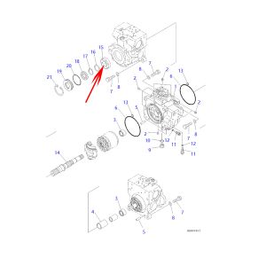 Bearing 708-2M-12150 7082M12150 For Komatsu Bulldozers D39EX-22 D39PX-22 D31EX-22 D31PX-22 D37EX-23 D37PX-23