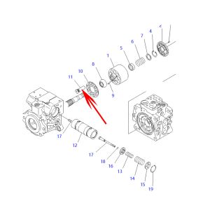 Piston Sub Ass'y 708-2M-13311 7082M13311 For Komatsu Bulldozers D39EX-22 D39PX-22 D31EX-22 D31PX-22 D37EX-22 D37PX-22