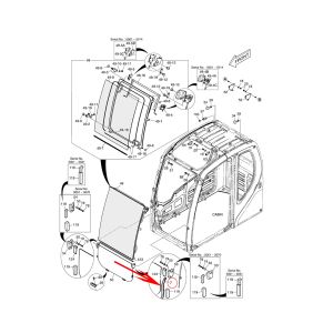 Weather Strip 162-00034B 16200034B For Doosan Excavator DX140LC DX160LC DX170W DX180LC DX190W DX210 DX220AF DX225LC DX230LC DX235NLC DX255LC DX300LC