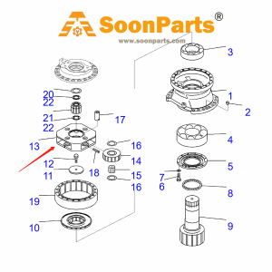 Buy Planetary Carrier 207-27-63170 for Komatsu Excavator PC1250-7 PC1250-8 PC250-6 PC300-6 PC850-8E0 from WWW.soonparts.COM online store