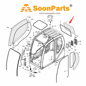 Buy Rear Lower Glass 903-00075 for Doosan Daewoo Excavator DX340LC DX340LCA DX350LC DX380LC DX420LC DX420LCA DX480LC DX520LC DX700LC TXC225LC-2 form soonparts online store