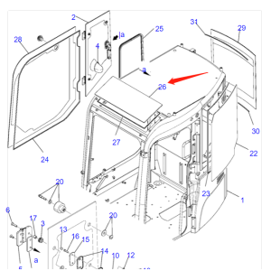 Roof Glass 21W-54-R1310 for Komatsu Excavator PC88MR-6 PC80MR-3 PW98MR-6