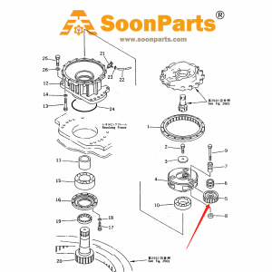 Buy Swing Motor Planetary Gear 207-26-54160 for Komatsu Excavator PC300 PC300-5 PC310-5 from WWW.SOONPARTS.COM online store