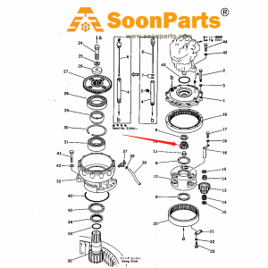 Buy Swing Motor Sun Gear 205-26-71361 for Komatsu Excavator PC200-3 PC200LC-3 PC220-3 PC220LC-3 from WWW.SOONPARTS.COM online store