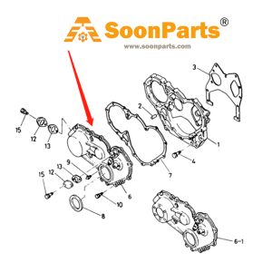 Buy Timing Gear Cover 289740A1 for Case Excavator 9013 CX130 CX135SR CX160 CX180 from WWW.SOONPARTS.COM online store.