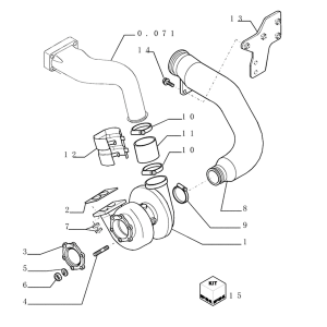 Turbocharger 72110362 for New Holland Excavator EX455 TIER2