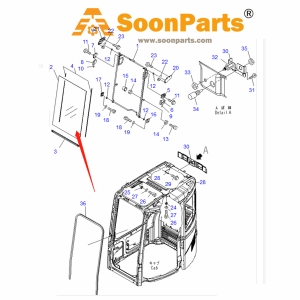 Buy Upper Front Glass 22B-54-17931 for Komatsu Excavator PC128US-2 PC128UU-2 PC138US-2 PC228US-3 PC308USLC-3 PC78MR-6 PC78US-6 PC78UU-6 from soonparts online store.