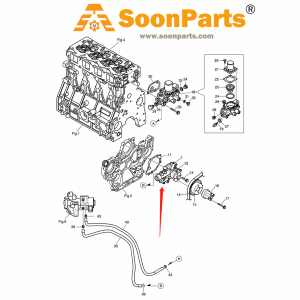 Buy Water Pump 400921-00516 40092100516 for Doosan Daewoo Excavator DX75-5B DX75-5C from WWW.SOONPARTS.COM online store