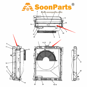 Buy Water Radiator Core LB05P00012S001 for Kobelco Excavator SK290LC-6E from soonparts online store